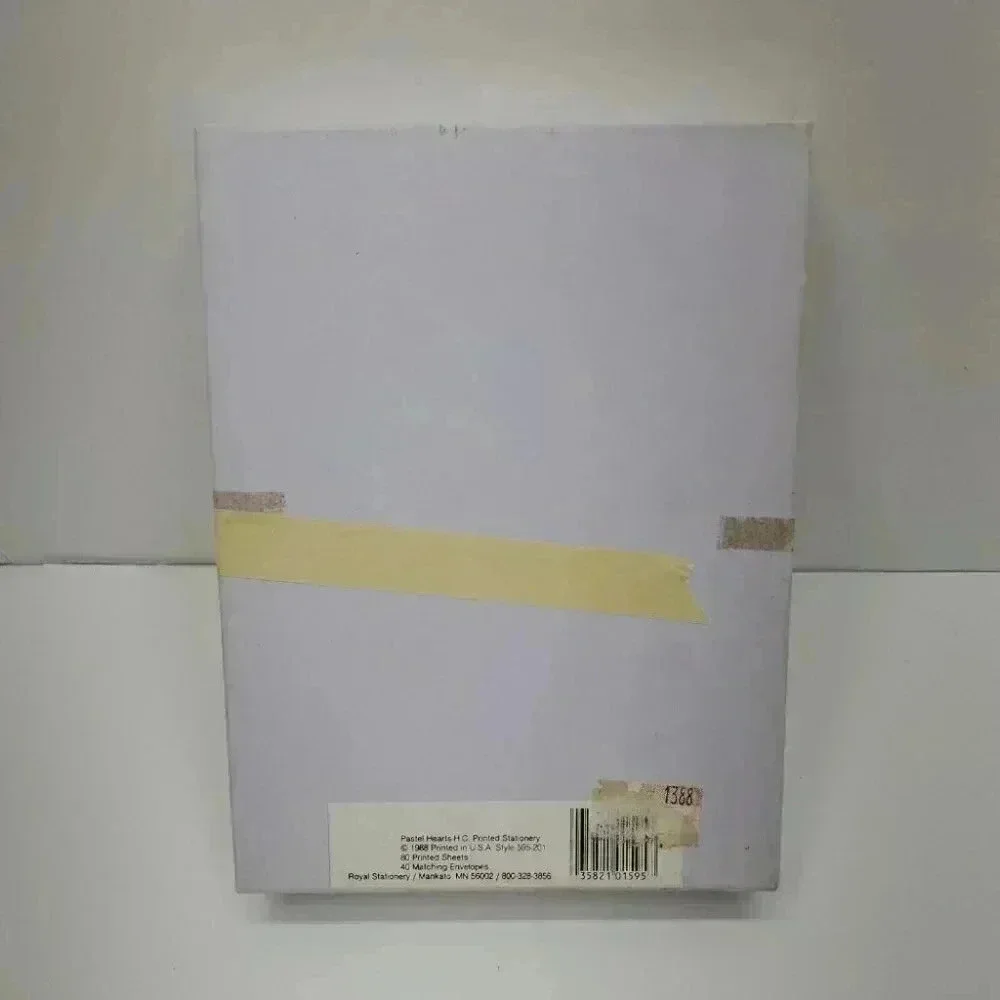 Vintage 1988 Royal Stationery Pastel Hearts Printed Sheets and Envelopes